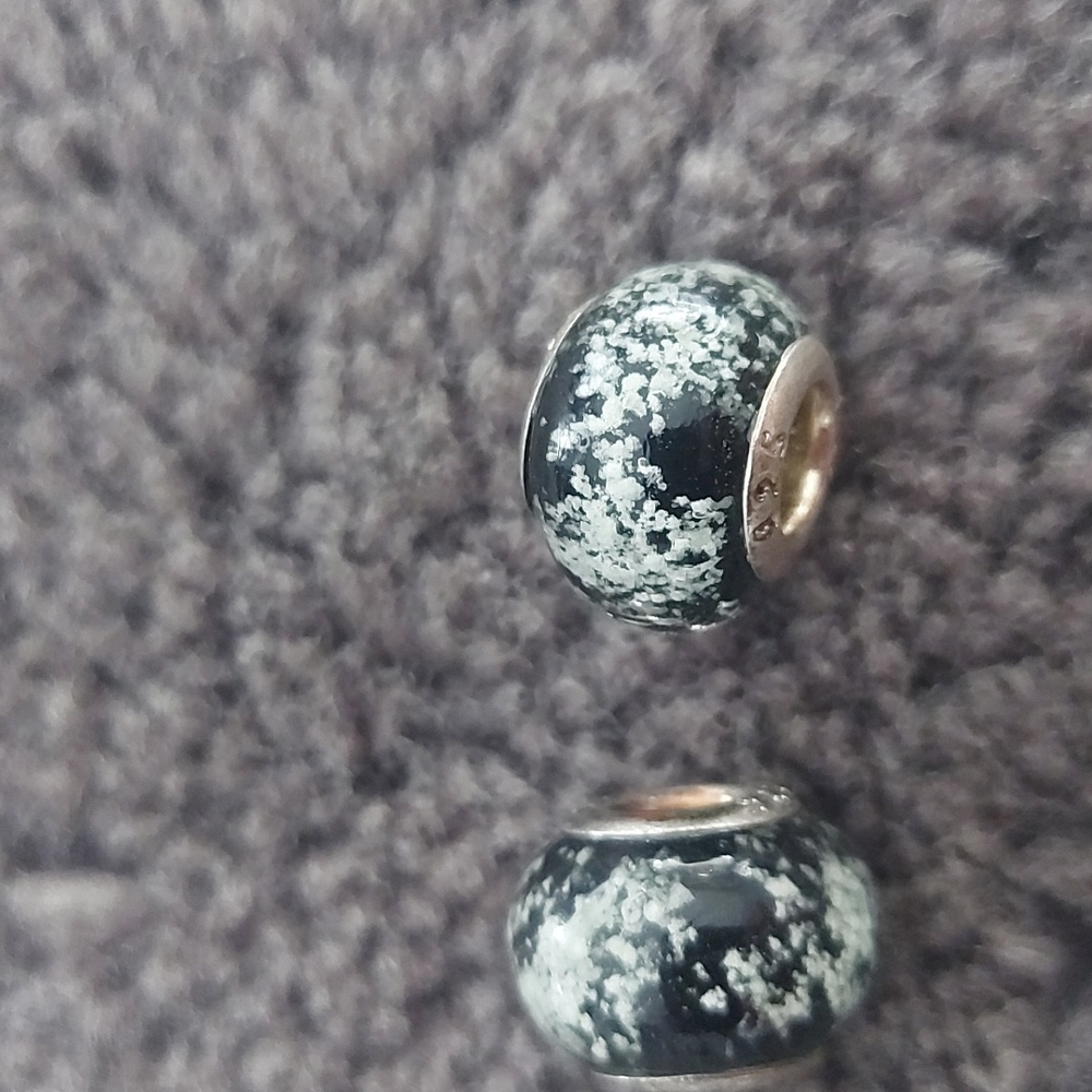 Elegant Black and Gray Beaded Earrings